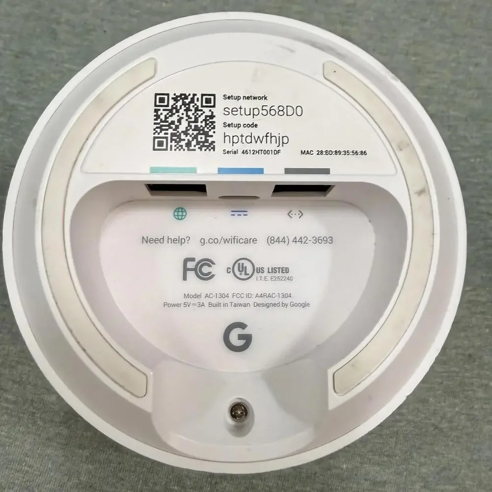 Google Wifi Mesh System‎ Router Replacement Model AC-1304 2 Pack No Cord